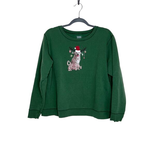 Vintage Christmas Dog Crewneck Sweatshirt XL Green - Picture 6 of 6